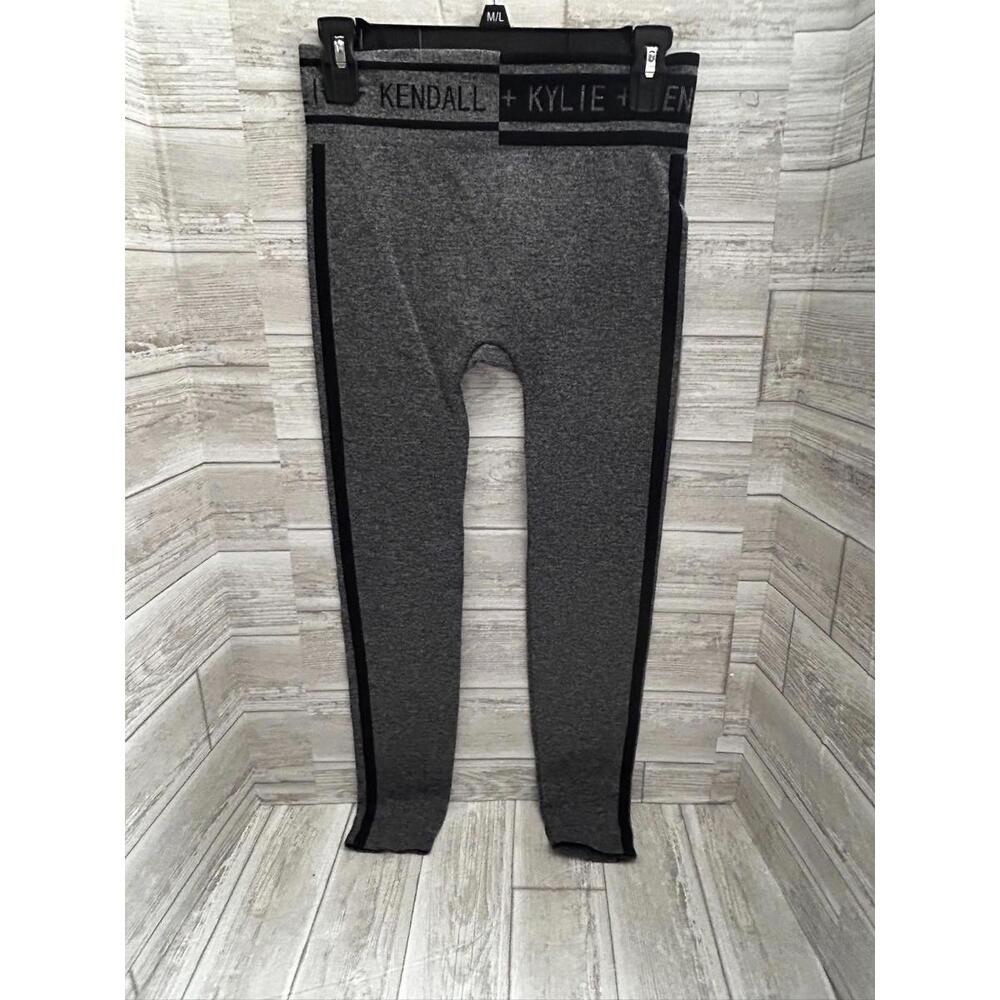 Kendall + Kylie Blocked Seamless Leggings M/L Gray Graphite Heather NWT $28